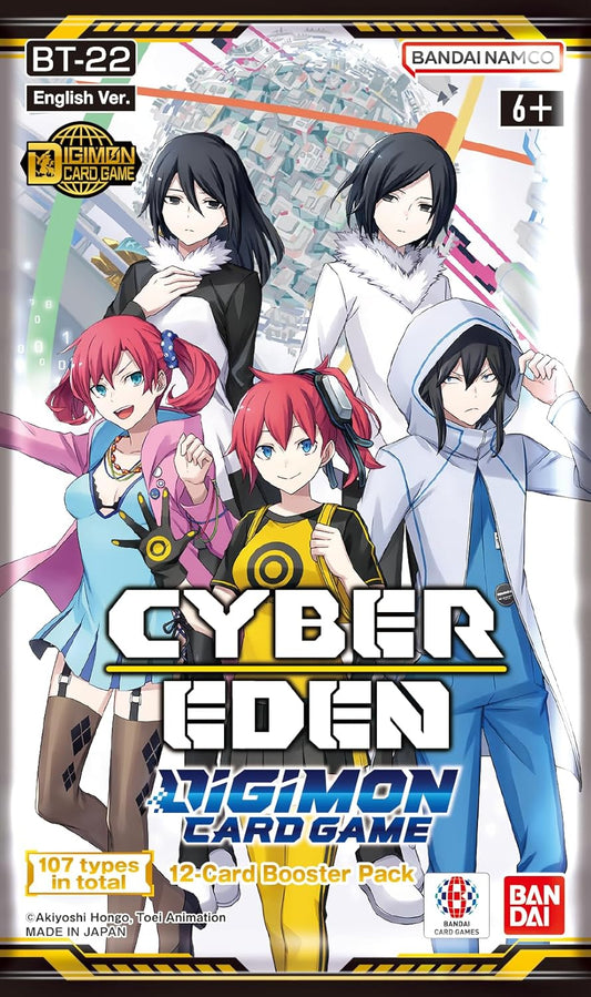 BANDAI | Digimon Card Game: Booster Set - Cyber Eden (BT-22) | Trading Card Booster Display | Ages 6+ | 2 Players | 20-30 Minutes Playing Time