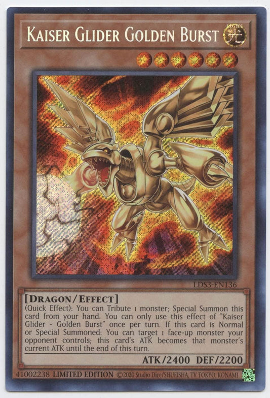 Yu-Gi-Oh! Kaiser Glider Golden Burst - LDS3-EN136 - Secret Rare - 1st Edition