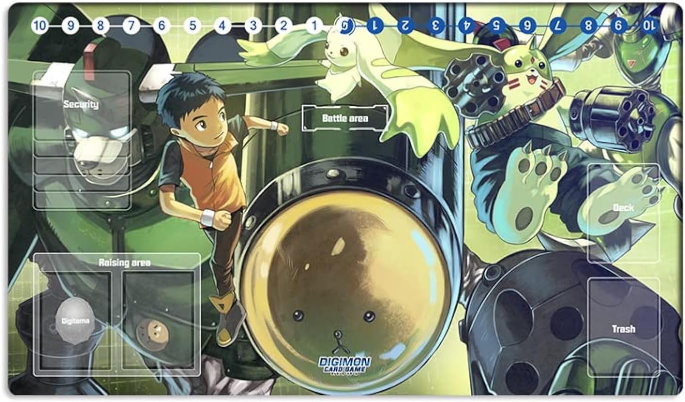 New DTCG Duel Playmat Digimon Board Terriermon Trading Card Game Mat Desk Pad + Free Bag (ZD002-033-SM)