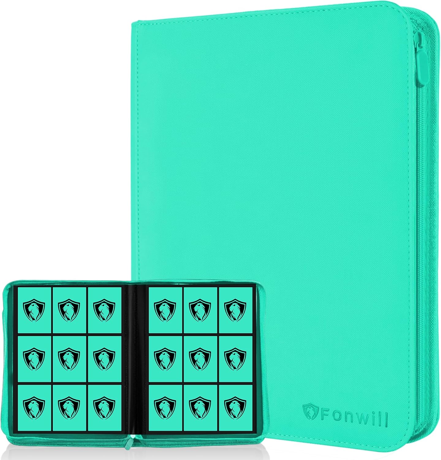 Trading Card Binder 9 Pocket, 360 Pockets Trading Card Holder Book, Premium PU Cover Zip Folder Binder, Side Loading Carrying Case Binder Album for TCG, MTG,Sports Cards, Game Cards (Orange-1)