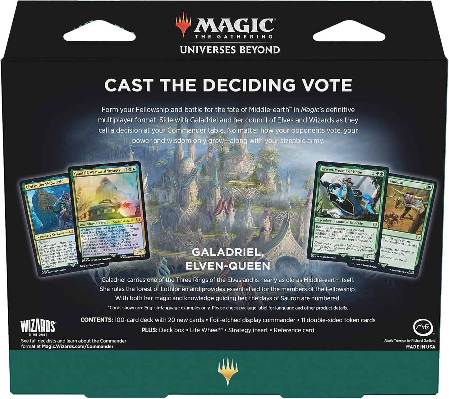 Magic: The Gathering The Lord of The Rings: Tales of Middle-Earth Commander Deck 3 + Collector Booster Sample Pack