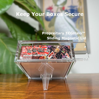 Acrylic Yugioh Booster Box Case (3 Pack) Acrylic Display Case for Yu-Gi-Oh Booster Box - Sliding Magnetic Lid 5MM Thick - Hard Yugioh Card Booster Box Case Storage Clear Acrylic Display Case