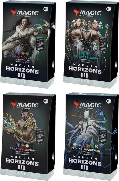 Magic: The Gathering Modern Horizons 3 Commander Deck - Creative Energy (100-Card Deck, 2-Card Collector Booster Sample Pack + Accessories)