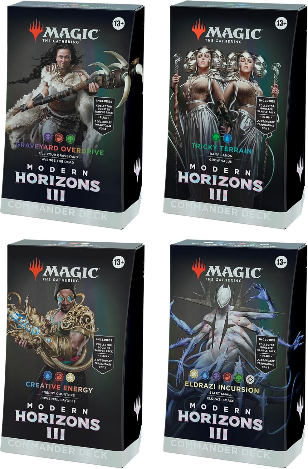 Magic: The Gathering Modern Horizons 3 Commander Deck – Eldrazi Incursion (100-Card Deck, 2-Card Collector Booster Sample Pack + Accessories)