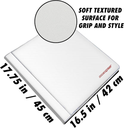 1280+ Cards 20 Pocket Card Binder Collector Card Album - Pages Compatible with Pokemon Cards, Sports Cards, Yugioh, MTG and Other TCG - Trading Card Sleeve with Side Loading Pockets (White/Red)