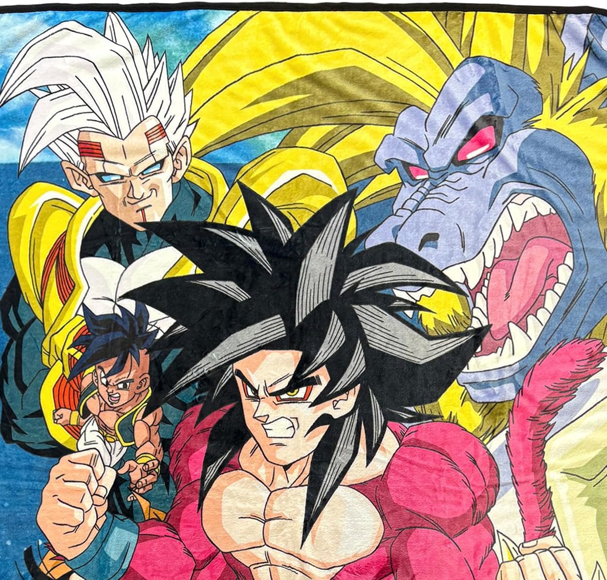 Surreal Entertainment Dragon Ball Gt Blanket Super Saiyan 4 Baby Pan Uub Fleece Throw 45" X 60"