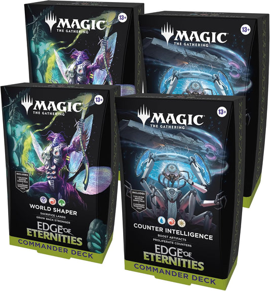 Magic: The Gathering Edge of Eternities Commander Deck Bundle - 2 of Each Deck (2 World Shaper + 2 Counter Intelligence)