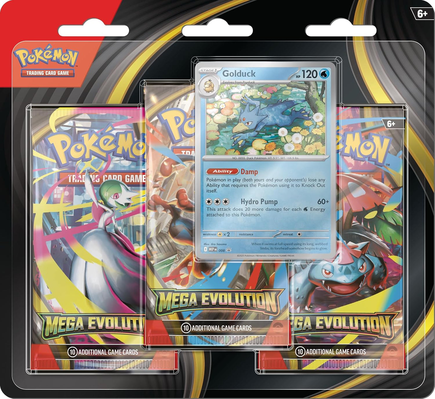 Pokemon TCG Mega Evolutions 1 Three Booster Blister